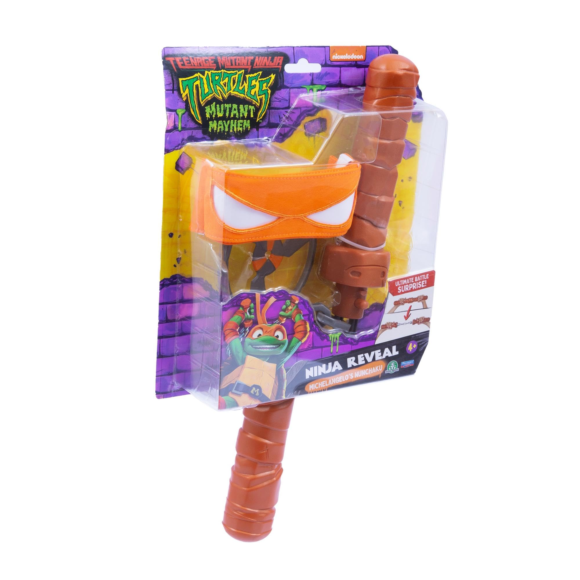 GIOCHI PREZIOSI – TARTARUGHE NINJA 2023 CAOS MUTANTE – SET ROLE PLAY – MASCHERA E ARMI DA COMBATTIMENTO DELLA TARTARUGA MICHELANGELO – STELLA NINJA INCLUSA – BAMBINI E BAMBINE A PARTIRE DAI 4 ANNI