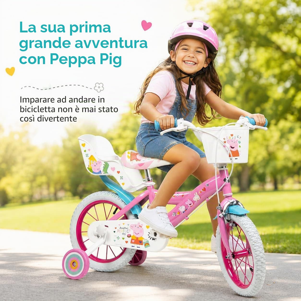 TOIMSA Bicicletta 14" Peppa Pig Rosa, Bambini Ragazzo, Multicolore, M