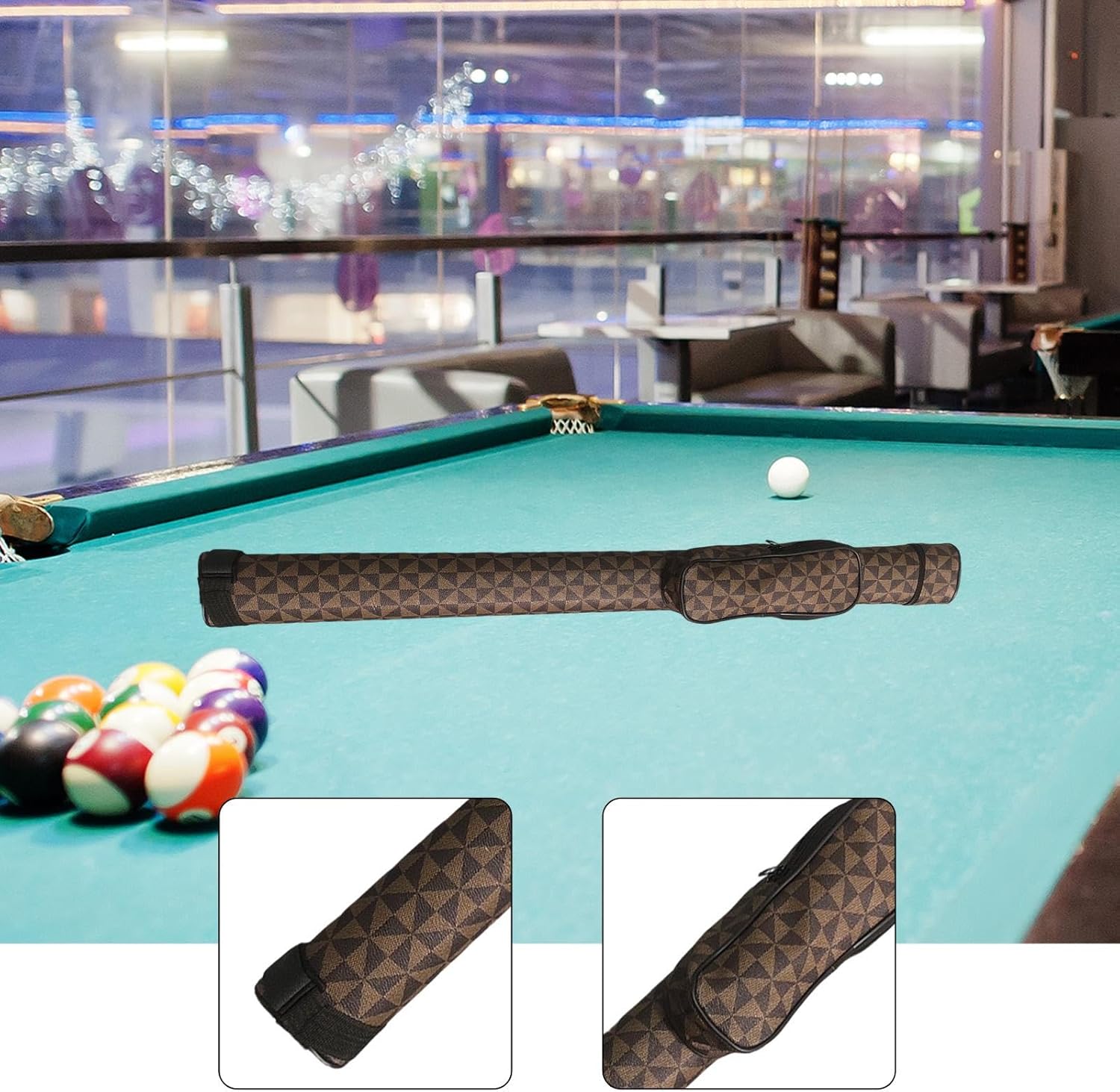 Billiard Pool Cue Case 1/2 Pool Cue Accessories PVC Protects Storage and Transport Solution Billiard Rod Carrying Case