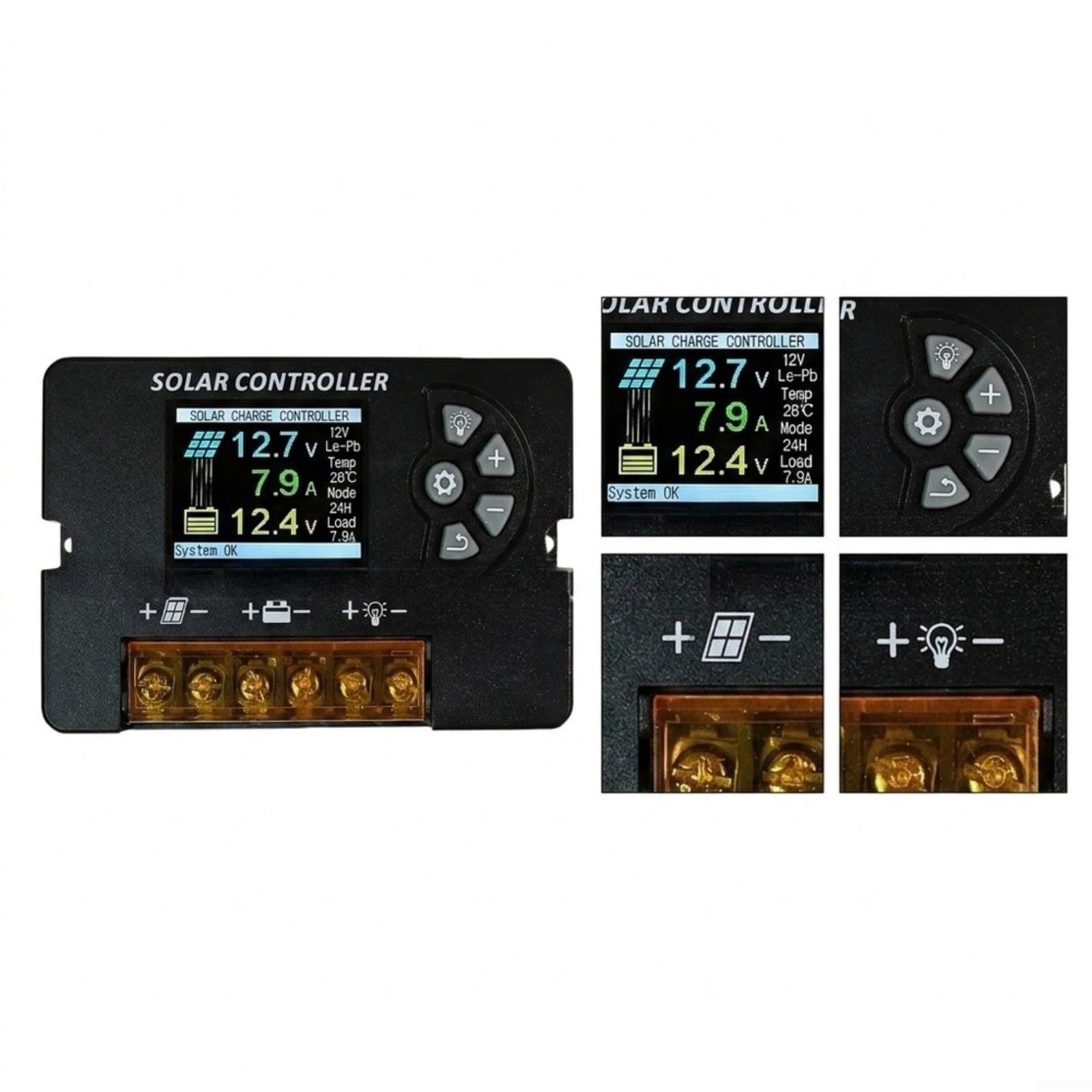Regolatore di carica solare intelligente 12/24 V per PWM con LCD per Smart