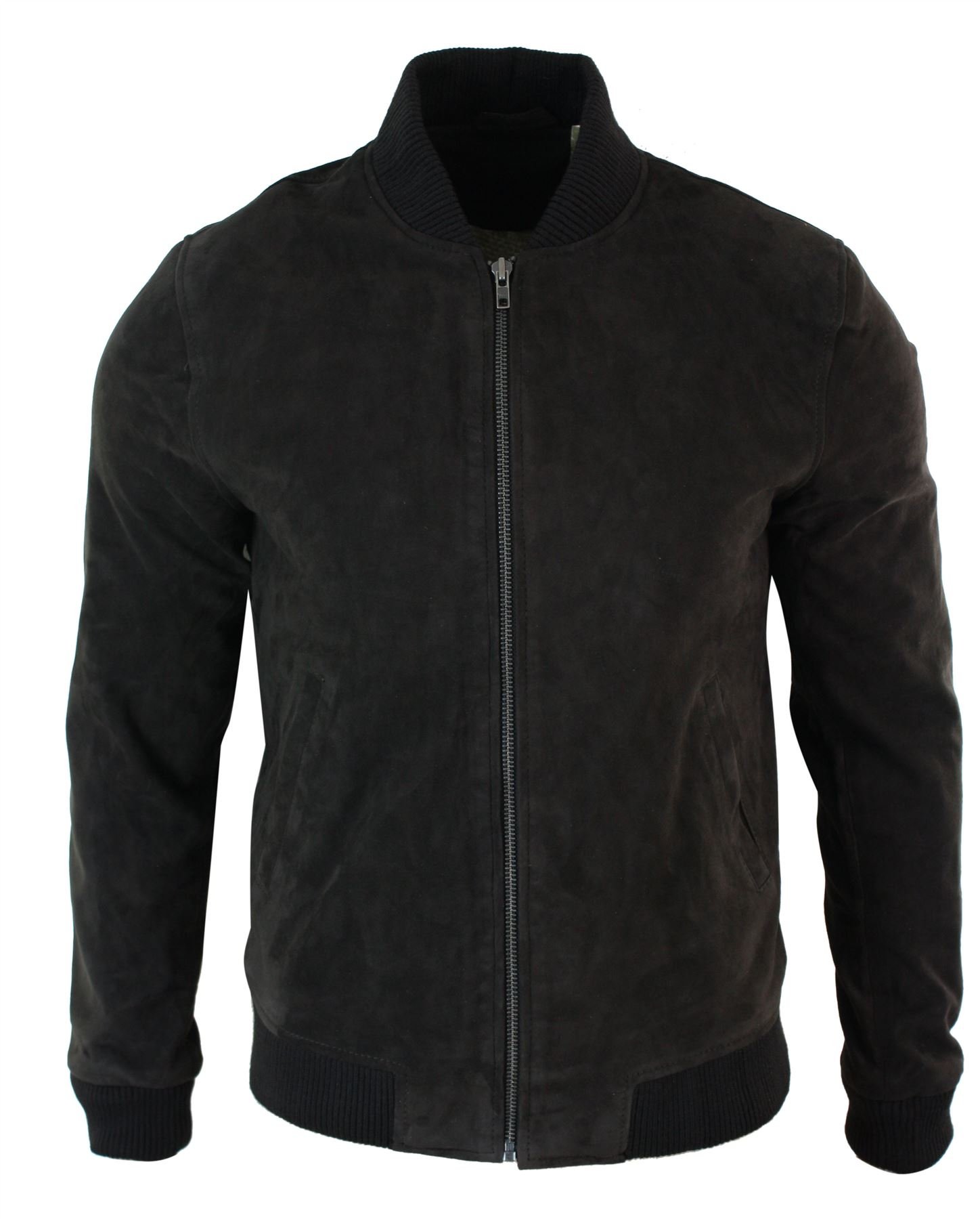 Mens Real Suede Leather Varsity Bomber College Jacket Classic Retro Vintage Camel Black Wine