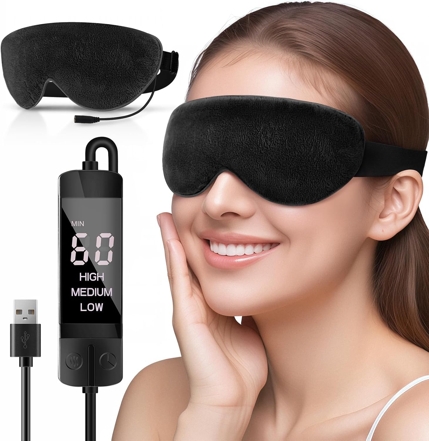 Heated Eye Mask for Dry Eyes, Warm Eye Compress with Flaxseed for MGD, Dry Eye Syndrome, Chalazion Blepharitis Stye Eye Treatment, Steam Moist to Unclog Glands-image-43