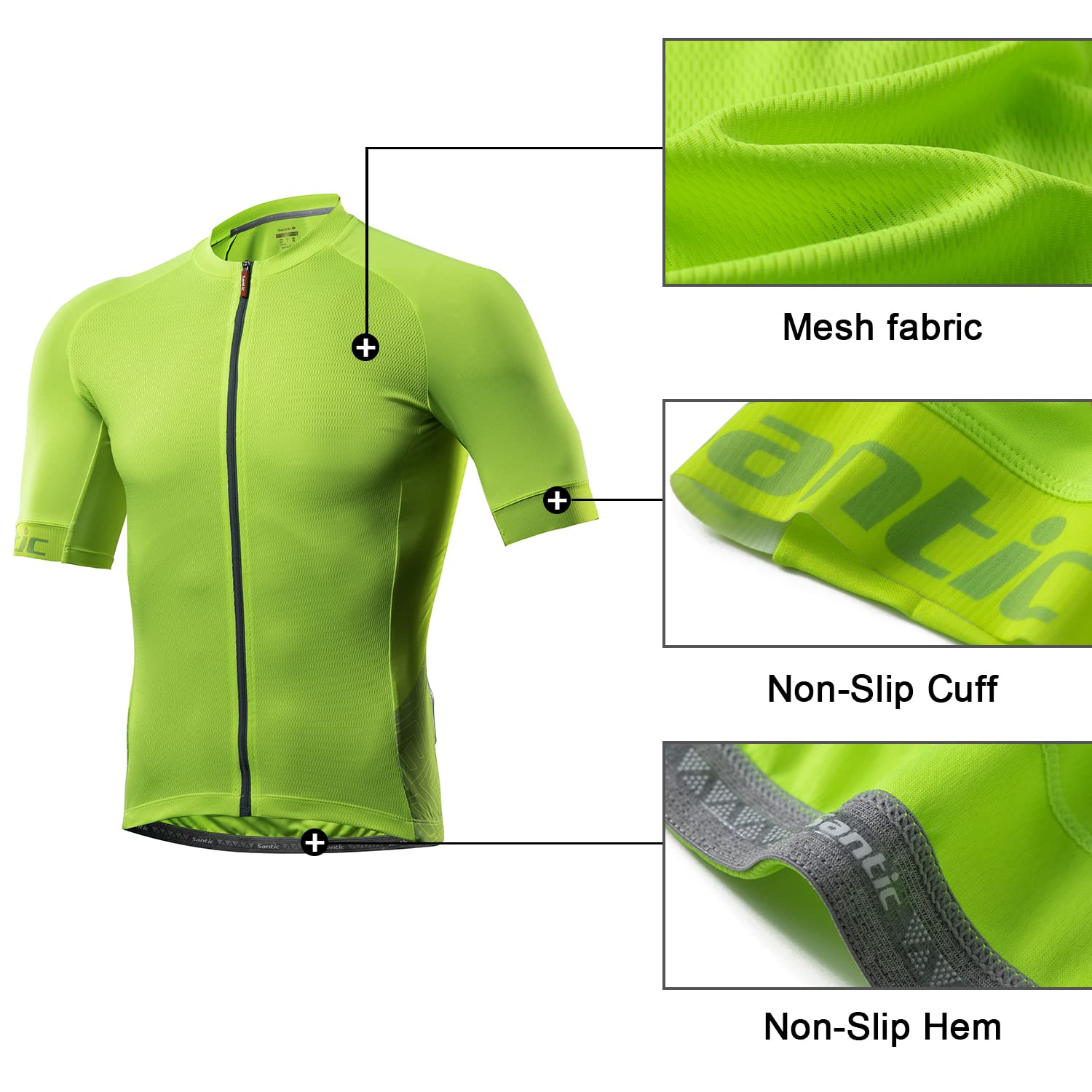 Santic Maillot Ciclista Hombre Top Ciclismo Bicicleta Bici Transpirable Secado Rápido Reflectante Jersey Ciclista Yorkson - 5