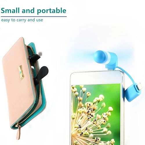 Miniatura 4 de Ventilador de teléfono celular para iPhone y teléfono celular micro USB, compatible con iPhone 4/5/6/6S/7/8 Plus, X, XS Max, XR, 11/12/13/14 Mini