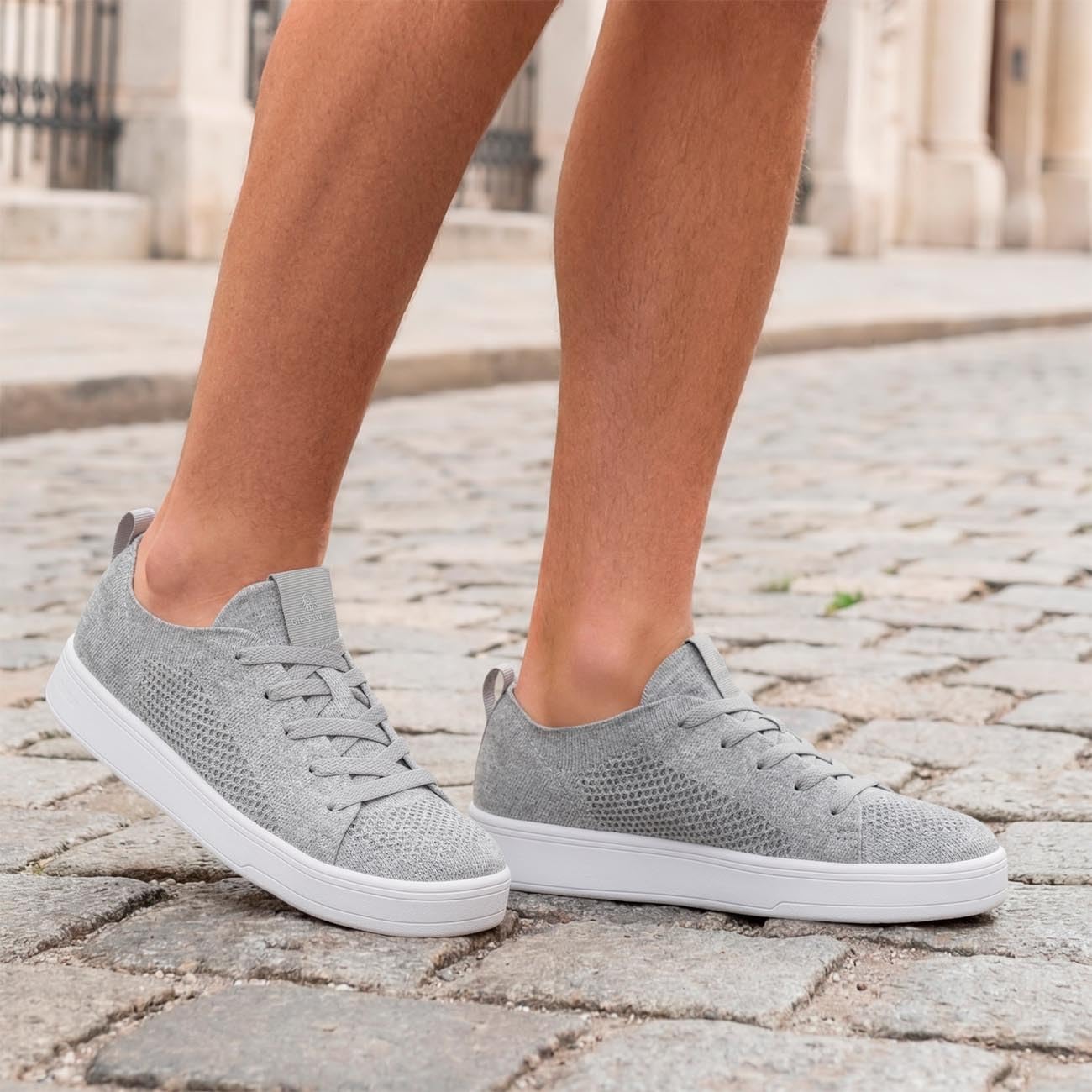 Giesswein Wool Sneaker Men - Platform Schuhe aus Merino Wool 3D Stretch | Superleichte Low-Top Halbschuhe & Schnürer – bequeme Freizeit Sneaker aus Merinowolle für Herren
