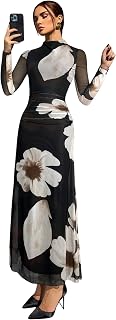 J K LIFESTYLE Women's Bodycon Maxi Fashion Long Sleeve Floral Print Party Dresses Price In India