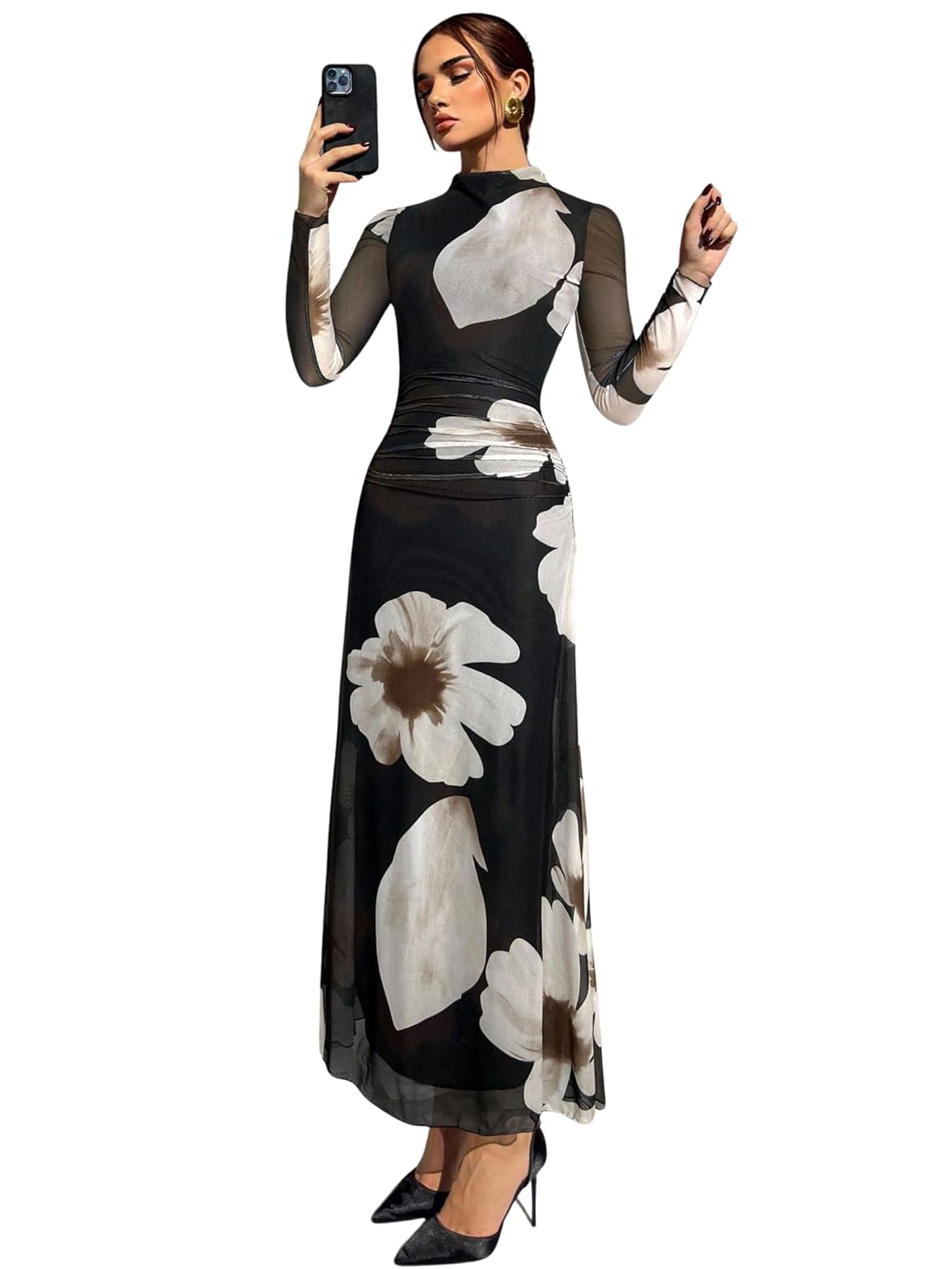 J K LIFESTYLE Women's Bodycon Maxi Fashion Long Sleeve Floral Print Party Dresses - Review, Price and Buying Guide