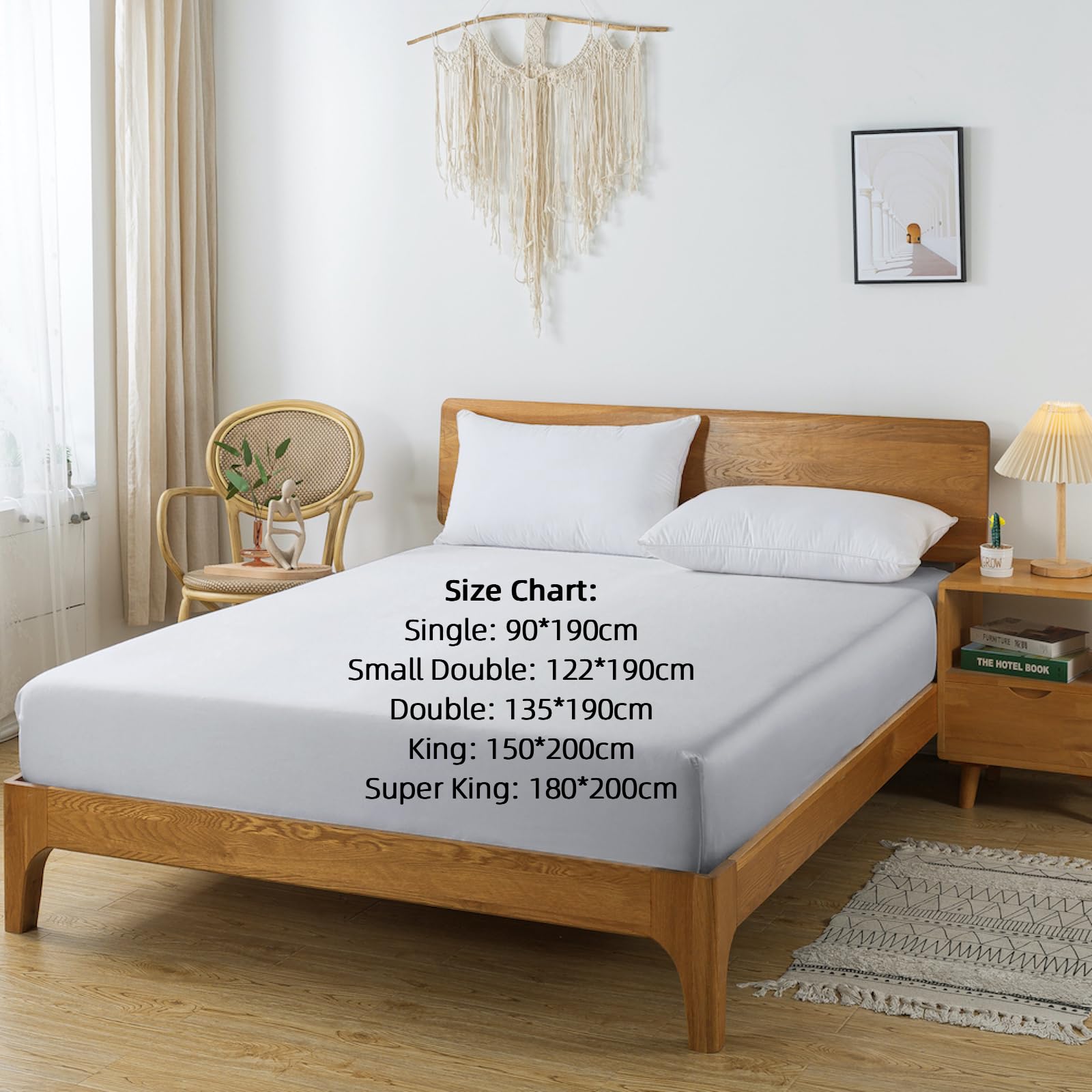 Sábana Bajera 135x190 Ajustable, para Cama 135, Bambú-Seda Vegana, 400 Hilos, Bolsillo 35 cm, Sábana Refrescante, Transpirable y Suave-Gris Claro
