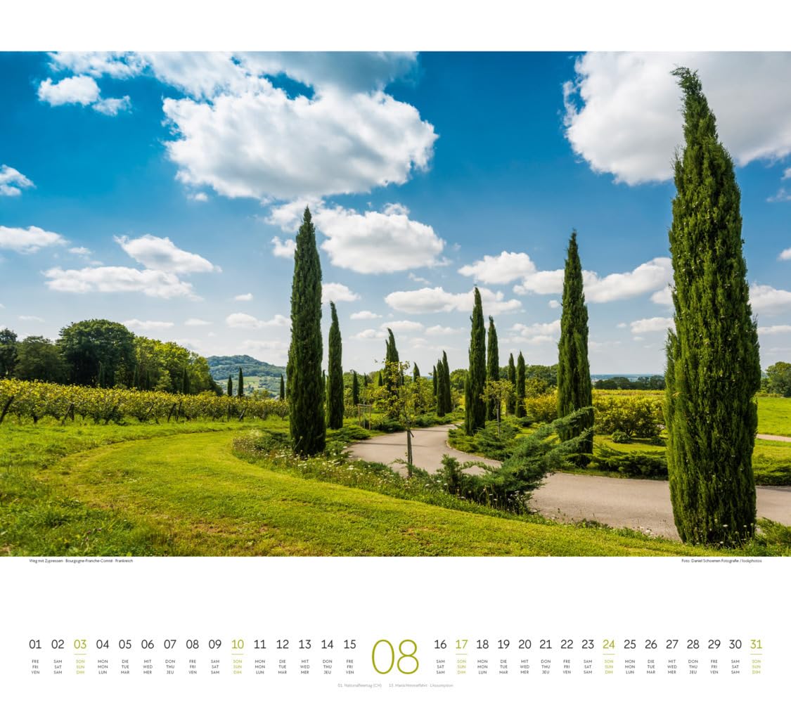 Wege Kalender 2025, Wandkalender im Querformat (54x48 cm) - Landschaftskalender mit traumhaften Pfaden in der Natur