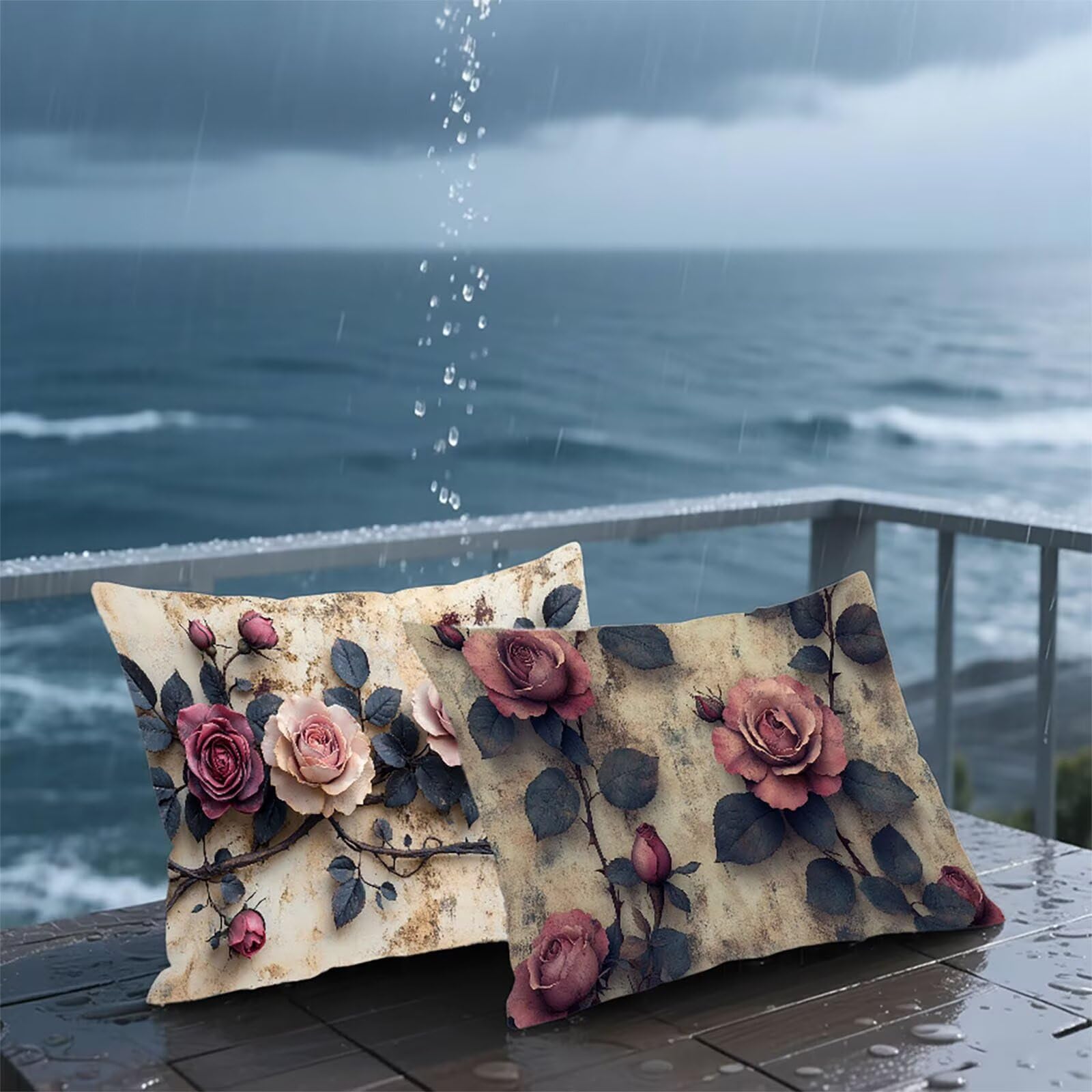 Federe Cuscino 60x80 Set di 2, Fiore Federe Cuscini Divano Velluto Morbido, Rettangolari Copricuscini 60x80cm Con Cerniera Invisibile, Copricuscino per Camera Casa Decorazioni, Nordico K-4342