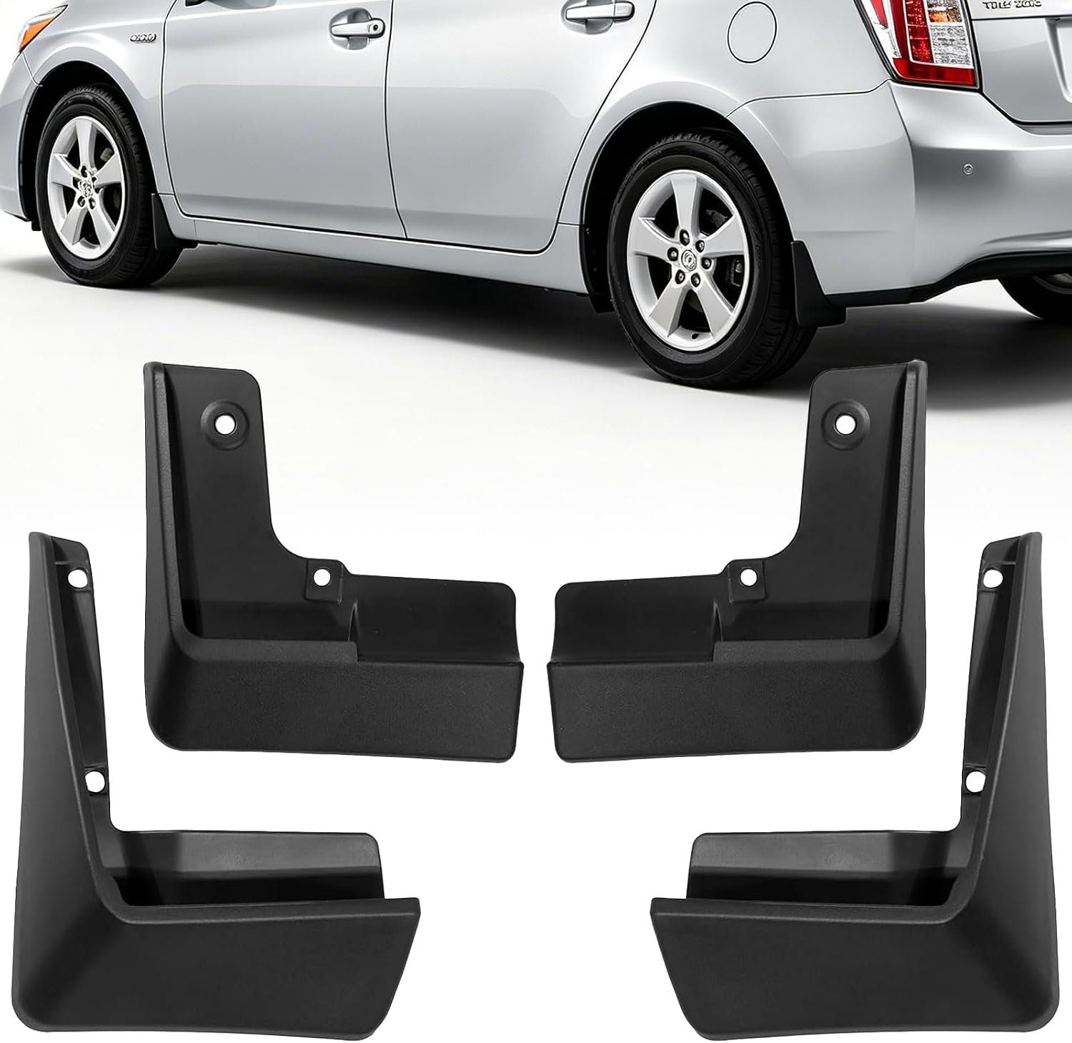 Mud Flaps for Toyota Prius 2010-2015,4-Piece Set No-Drill Splash Guards, Heavy Duty All-Weather Mudguards (Front & Rear)