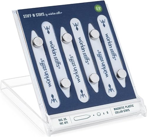 Plastic Magnetic Collar Stays by Würkin Stiffs As Seen on Shark Tank Stiff-N-Stays Collar Inserts