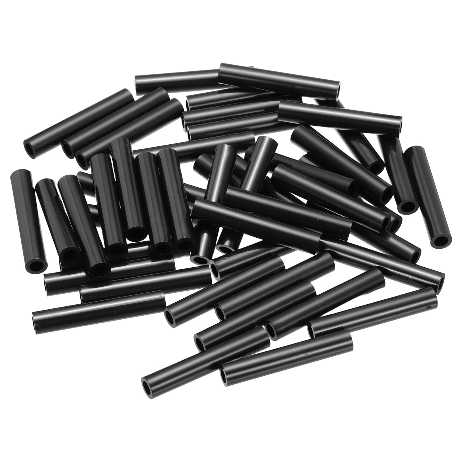 PATIKIL 120Pcs M4 ABS Spacers M4 x 7mm OD x 40mm L Plastic Round Spacer Washers Black Standoff Nut Unthreaded for Screws Bolts Electrical Outlet