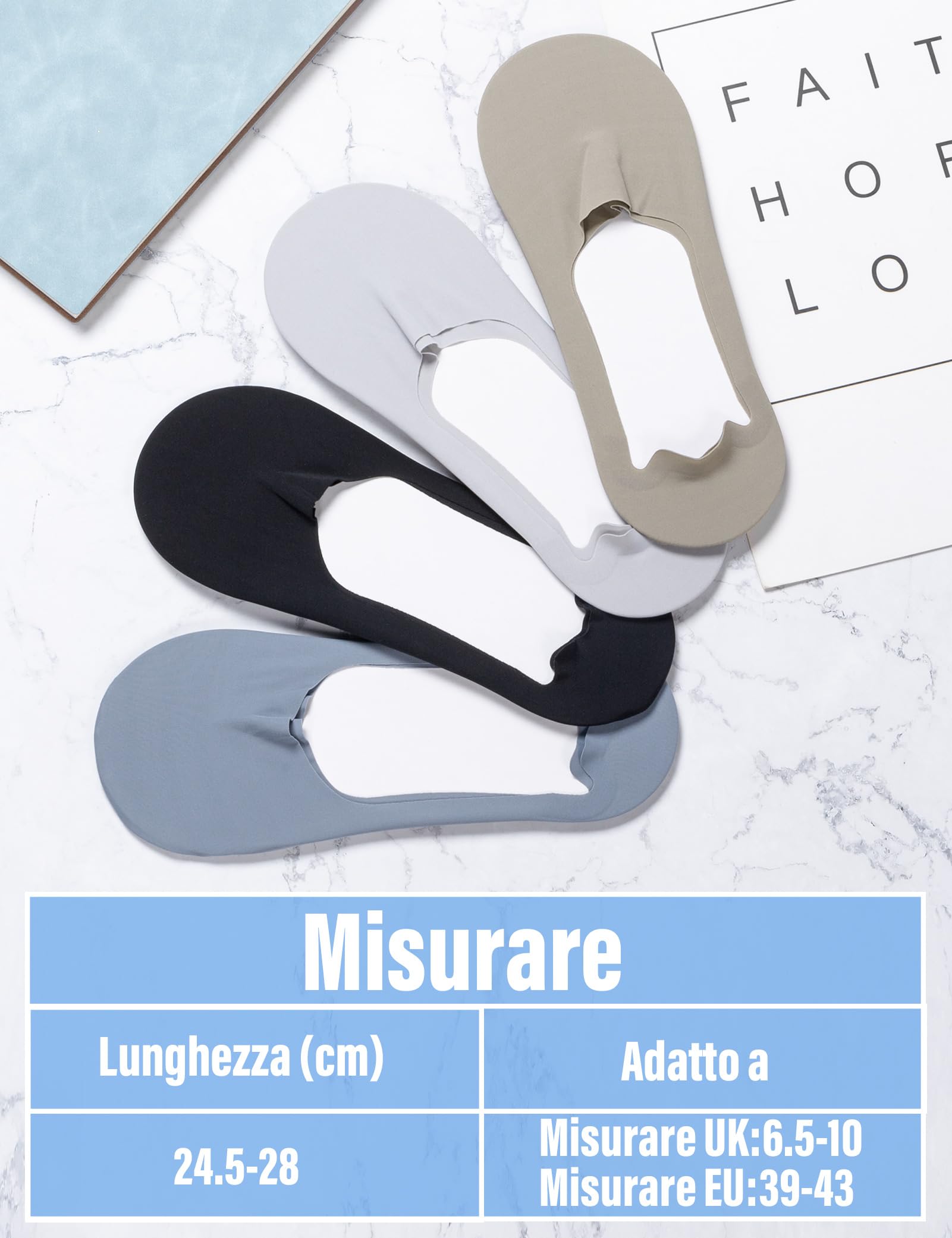 Kiiwah 4 Paia Calzini Uomo Corti, Calzini Fantasmini Invisibili Calze Corte Traspiranti Calzini Corti Con Silicone Antiscivolo Fantasmini Scollati
