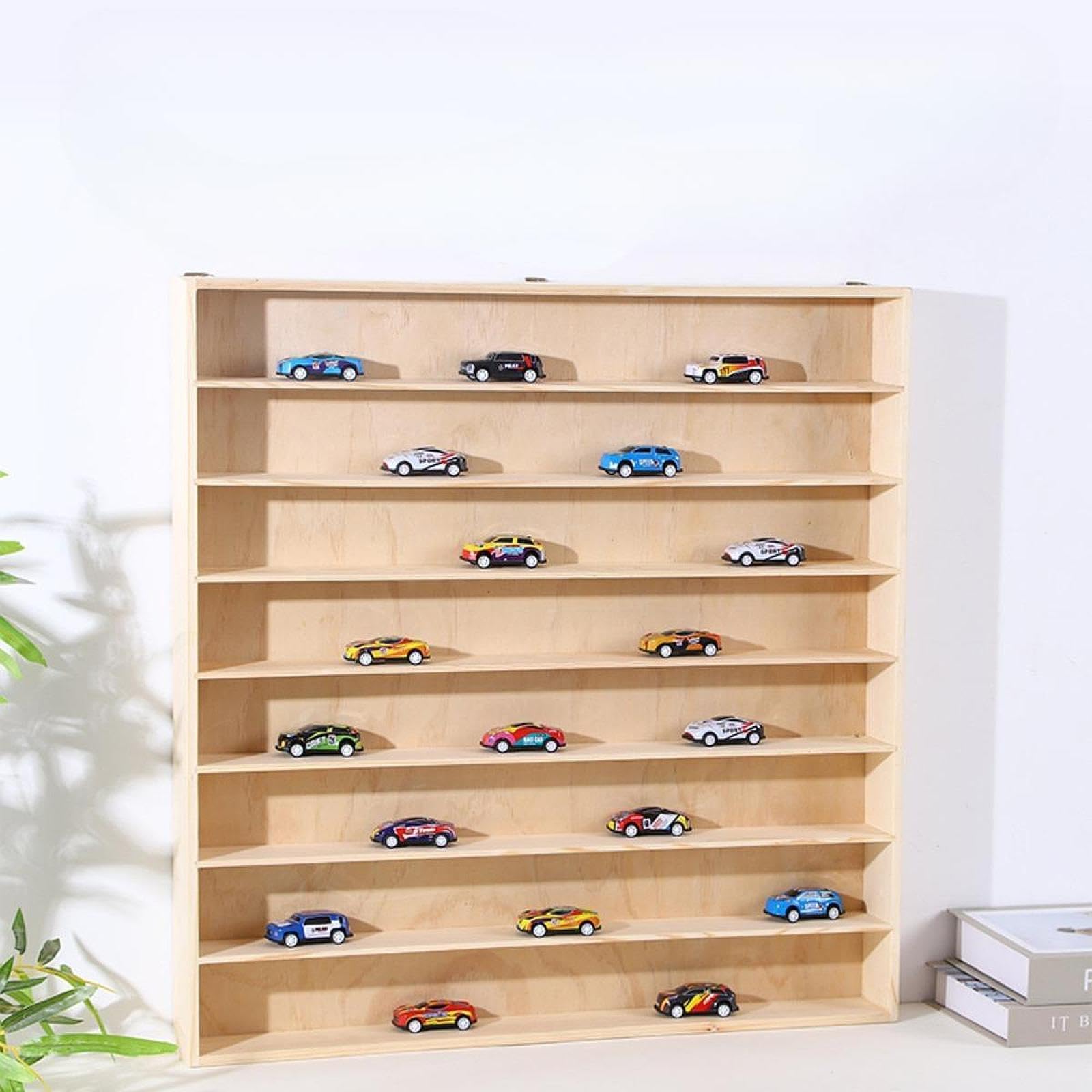 Vitrine Aus Holz für Modellautos, Vielseitig Einsetzbar für Spielfiguren,