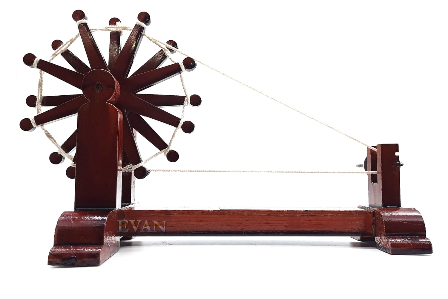 EVAN Wooden Gandhiji Charkha Showpiece Home Decor Handmade Khadi