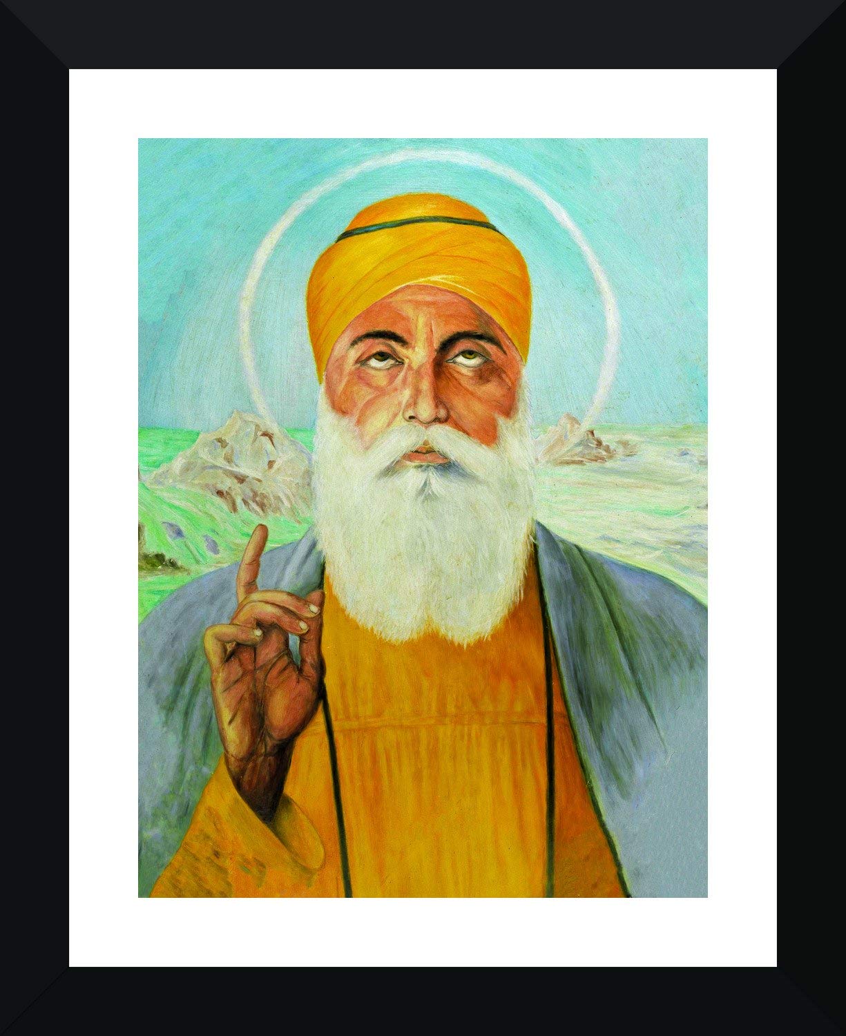 Tallenge – Sikh Guru Nanak Dev Ji I – Large Poster Paper – Framed (18 x 24 inches)