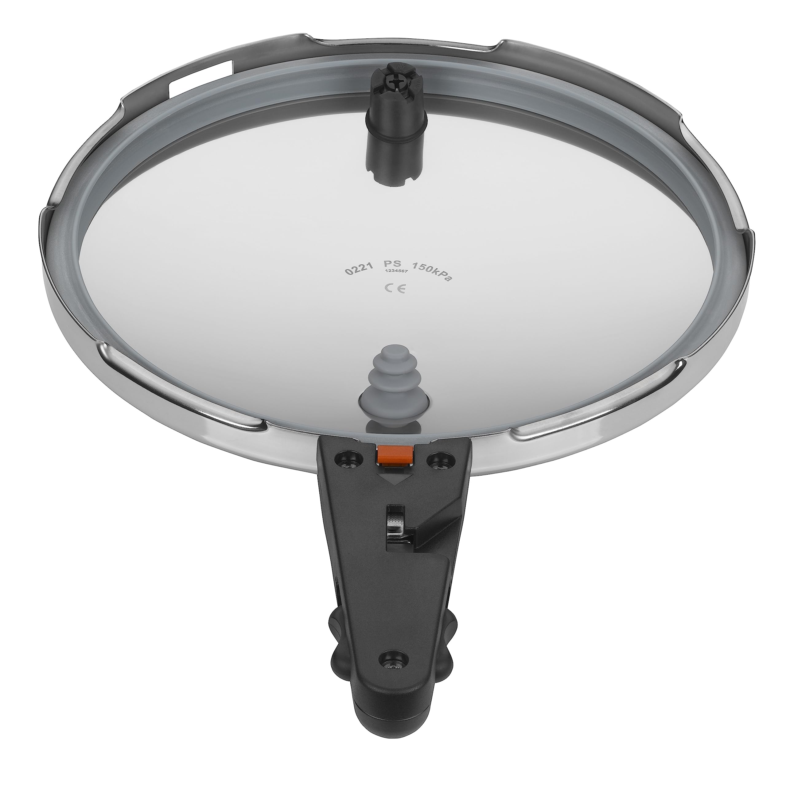 WMF Perfect Ersatzdeckel für Schnellkochtopf 3l, 4,5l, 6,5l 8,5l, Dampfkochtopf 22 cm, Cromargan Edelstahl poliert, Kunststoffgriff, 2 Kochstufen Einhand-Kochstufenregler
