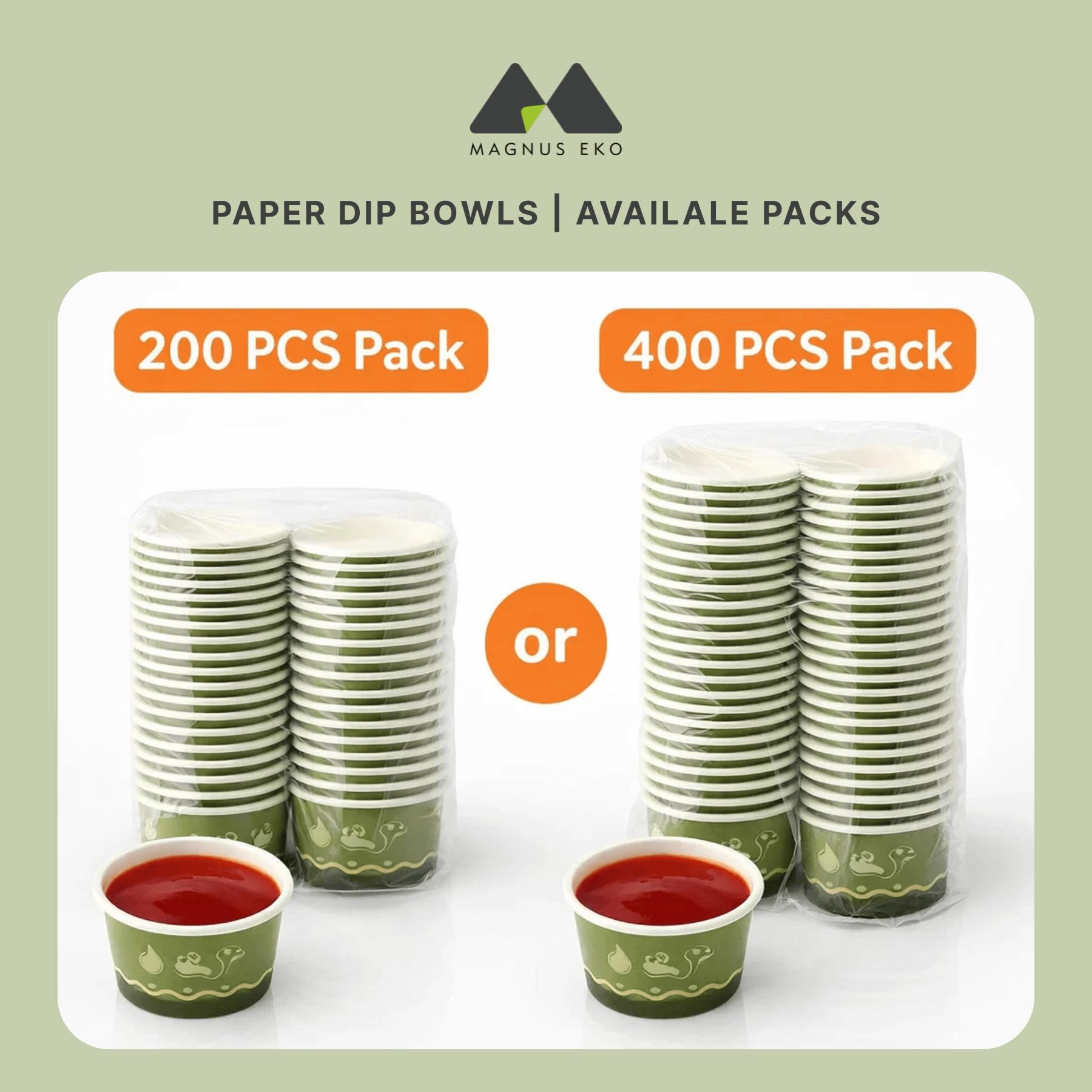 Magnus - Mini cuencos redondos de 2.5 pulgadas (200 piezas), cuencos desechables de 1 onza para fiestas, cuencos compostables de hoja de palma, ecológicos, como bambú, para salsas, salsa de soja,
