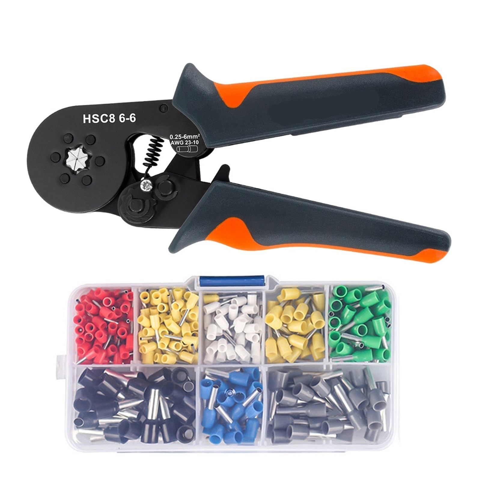 Corelix Hsc8 6-6A 400Pcs Tubular Terminal Crimping Tool Hsc8 6-4 0.25-10Mm² For Electrical Wiring(Hsc8 6-6A 400Pcs)