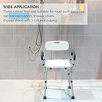 Vista 4 de Paquete de 4 tapas resistentes para patas de silla de ducha, patas de goma de repuesto para asientos de baño, taburetes, puntas antideslizantes