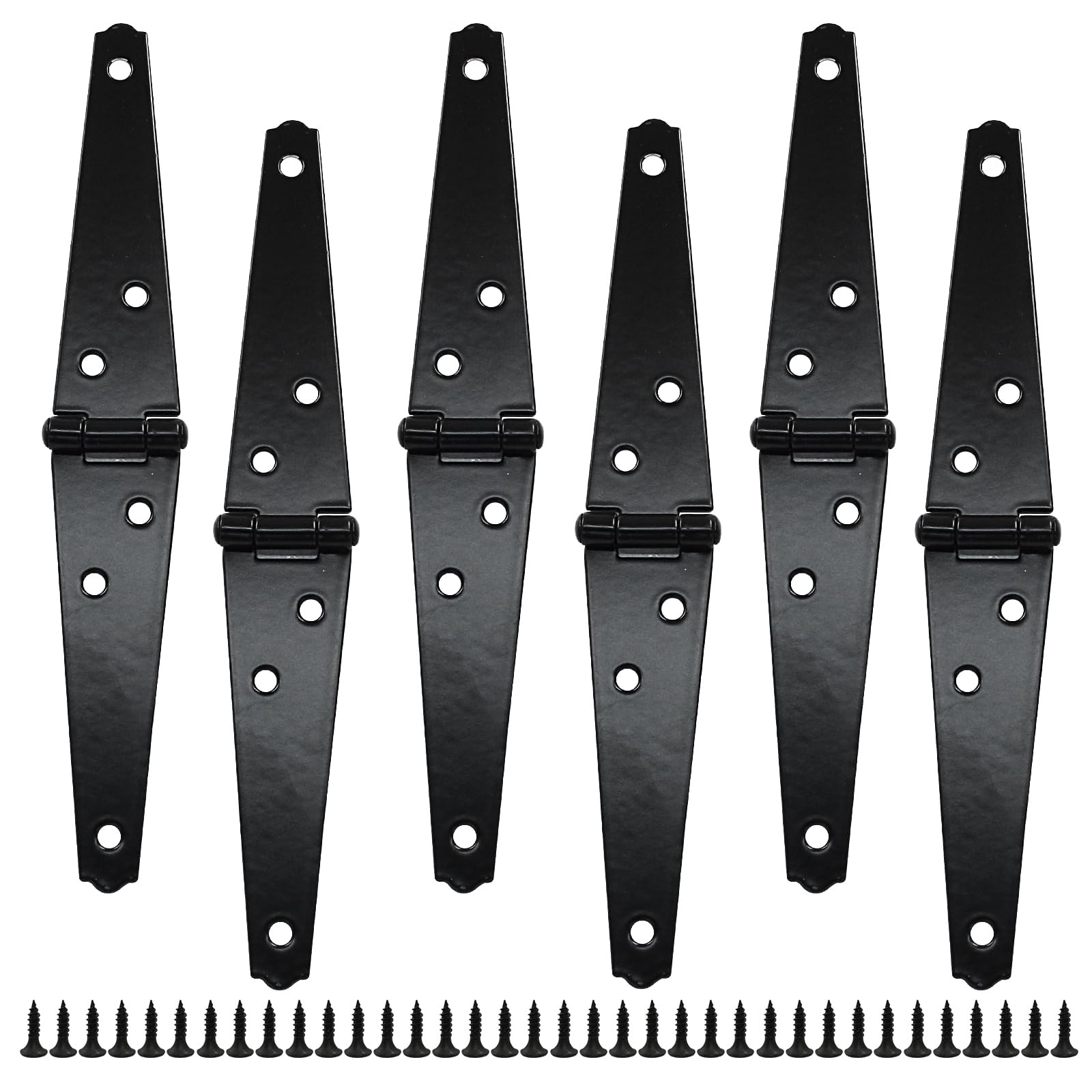 Charnières légères pour abri de jardin et portes en bois avec vis incluses, lot de 6 pièces