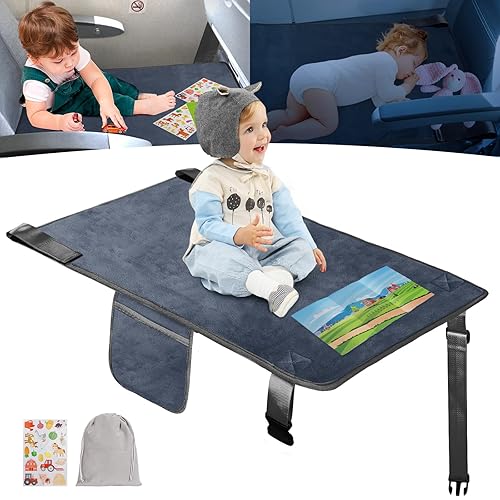 Gocozy Cama de avión para niños pequeños, artículos esenciales de viaje para niños, artículos esenciales de viaje en avión suaves con libro de