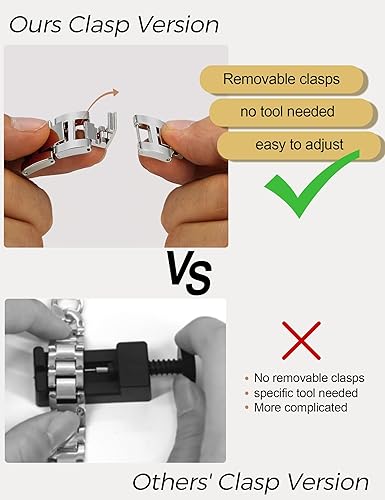 Miniatura 7 de JR.DM Correas de reloj plateadas para mujer, compatibles con Apple Watch Band de 1.496 pulgadas, 1.575 pulgadas, 1.614 pulgadas, correa de metal