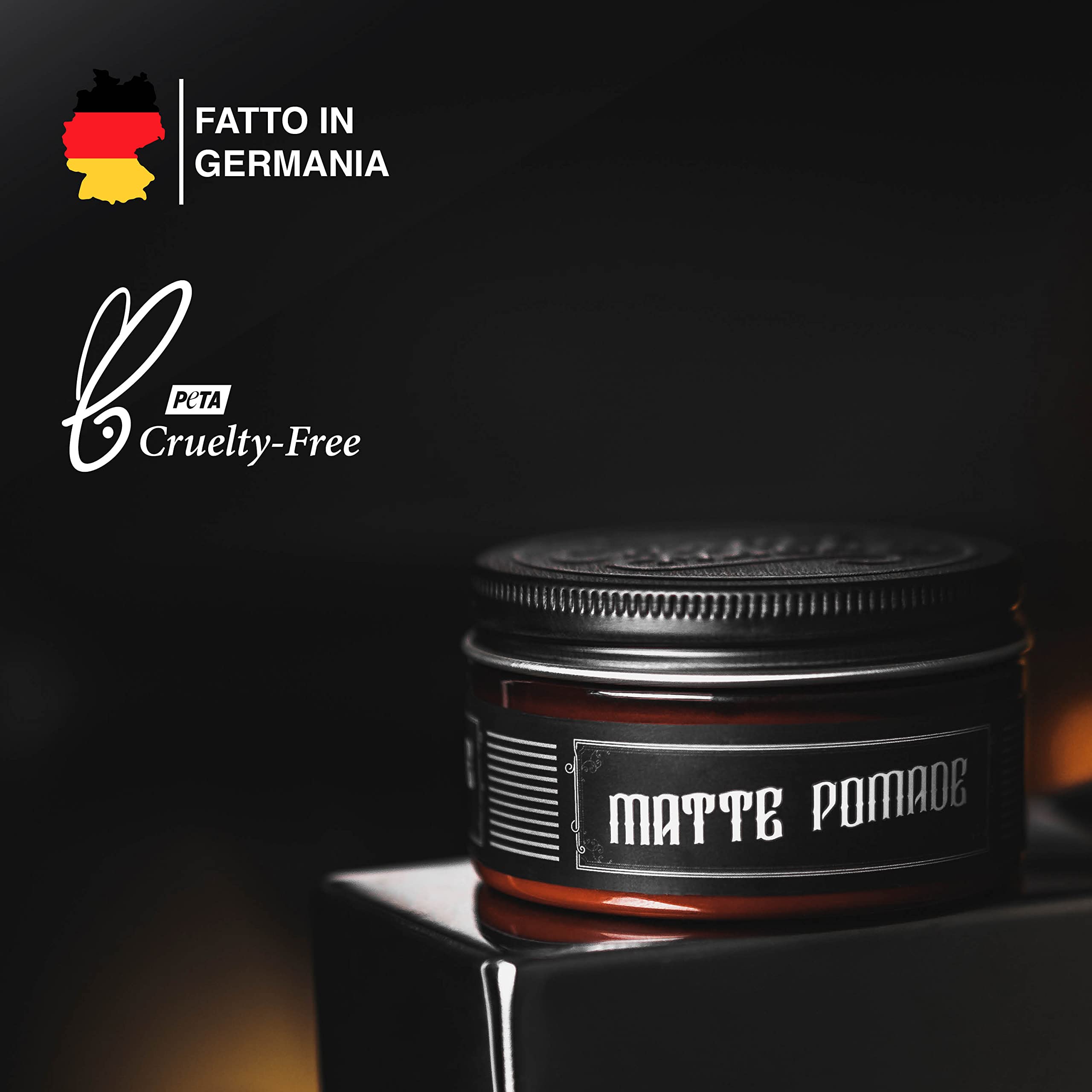 Charlemagne Pomata opaca per capelli - 100 ml Crema e pomata premium per lo styling dei capelli da uomo - Argilla per capelli con finitura opaca (100 Ml, Tenuta forte)