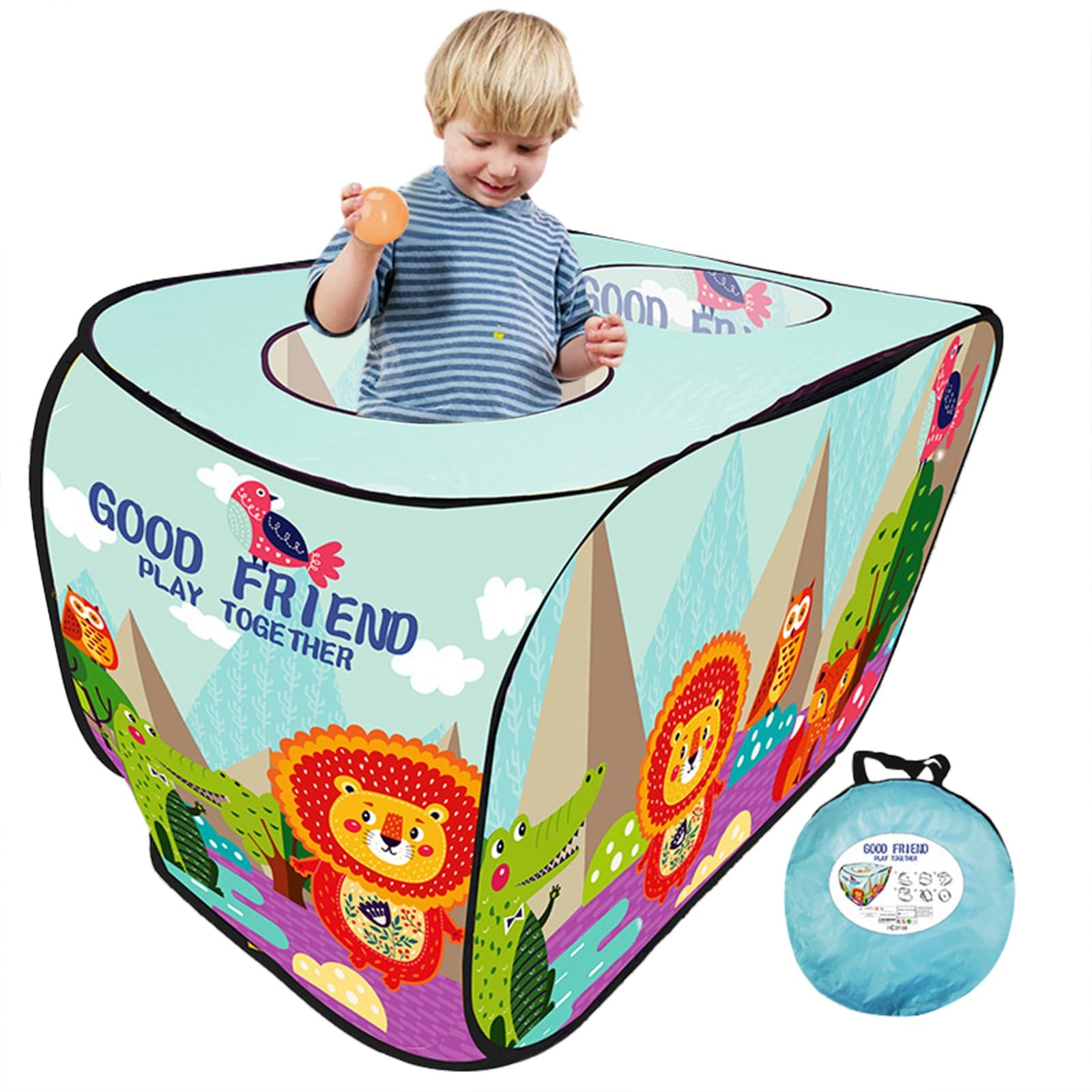 Putentfun Animal Car Foldable Tent,Children's Play Tents,Pop Up Play Tent Playhouse,Children House Indoor Outdoor Play Toy Gift for Kids Toddlers,Portable Pop Up Play Teepee with Carry Bag