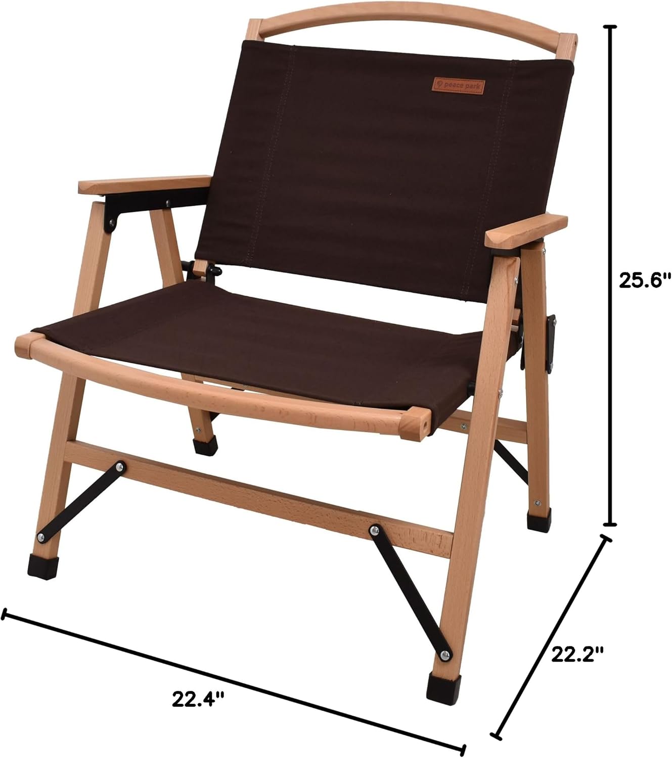 ピースパーク(Peace Park) Camping Chair, Wood Chair, Outdoor Chair, Low Chair, Foldable, Storage Bag Included
