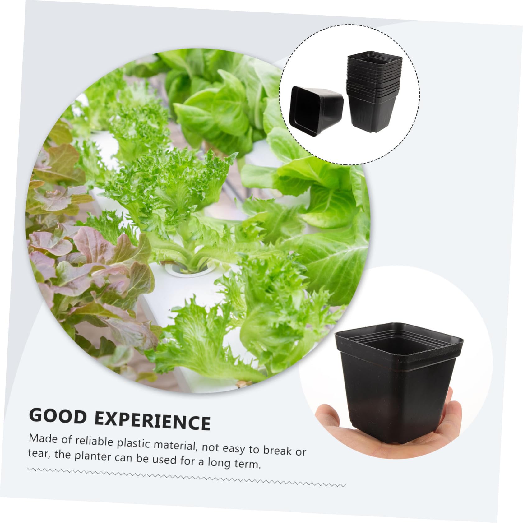 Milisten 120pièces Pots Carrés Profonds Plastique pour Plantes avec Drainage pour Semis Petits Pots à Fleurs Réutilisables