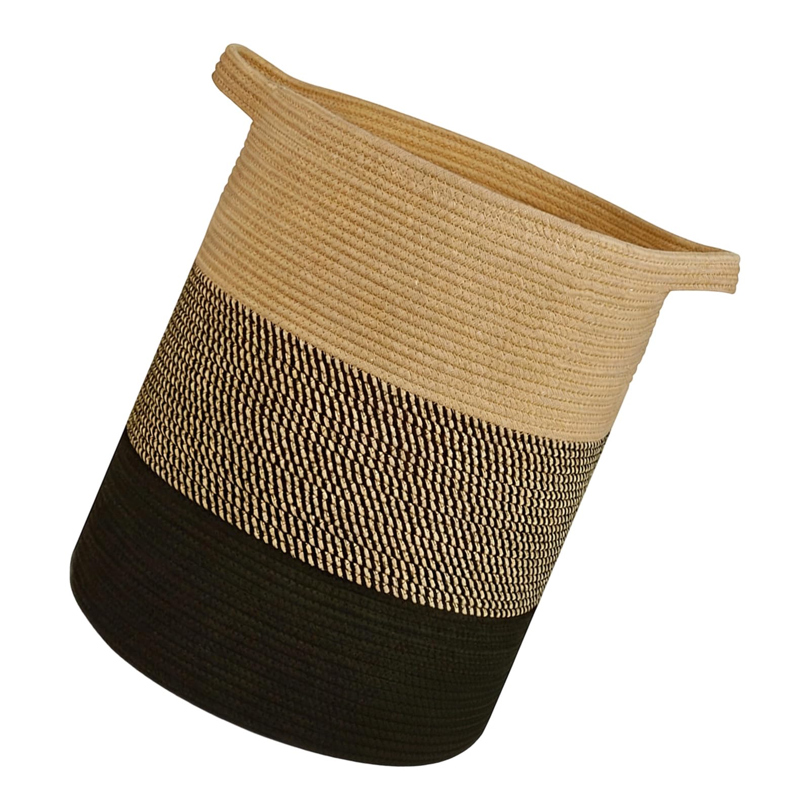 Rope Woven Laundry Basket with Handles for Home Organization Storage Container Gentle Laundry Container