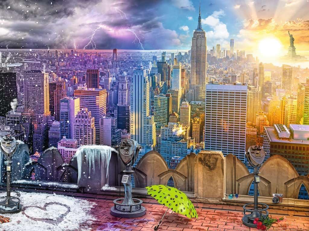 Ravensburger Day and Night New York Skyline 1500 Piece Puzzle for Adults - Every Piece is Unique, Softclick Technology Means Pieces Fit Together Perfectly