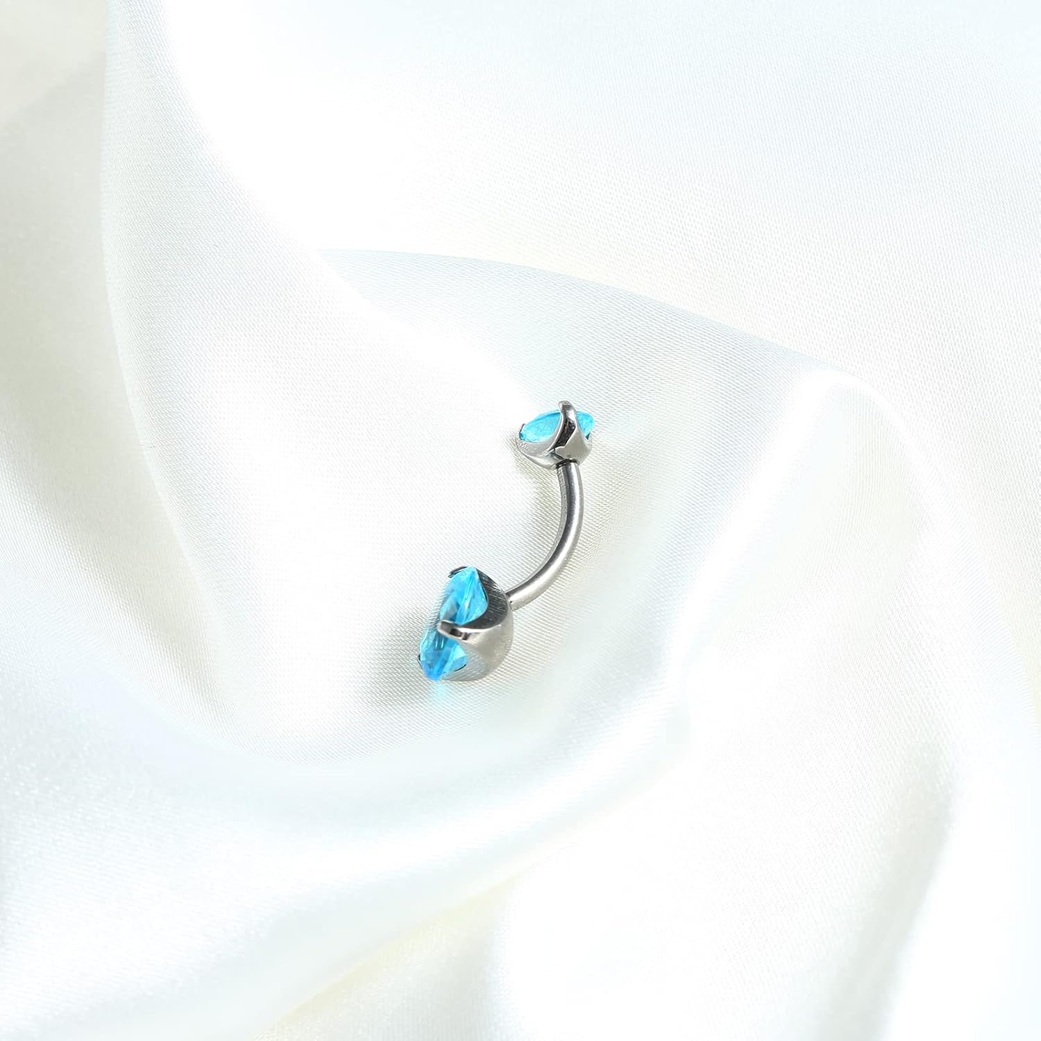 TGNEL G23 Pure Titanium Internally Threaded Belly Button Rings Petite Navel Ring for Women Body Piercing Jewelry 14G ASTM F136 Belly Rings 8mm/10mm/14mm Belly Bars - Image 4