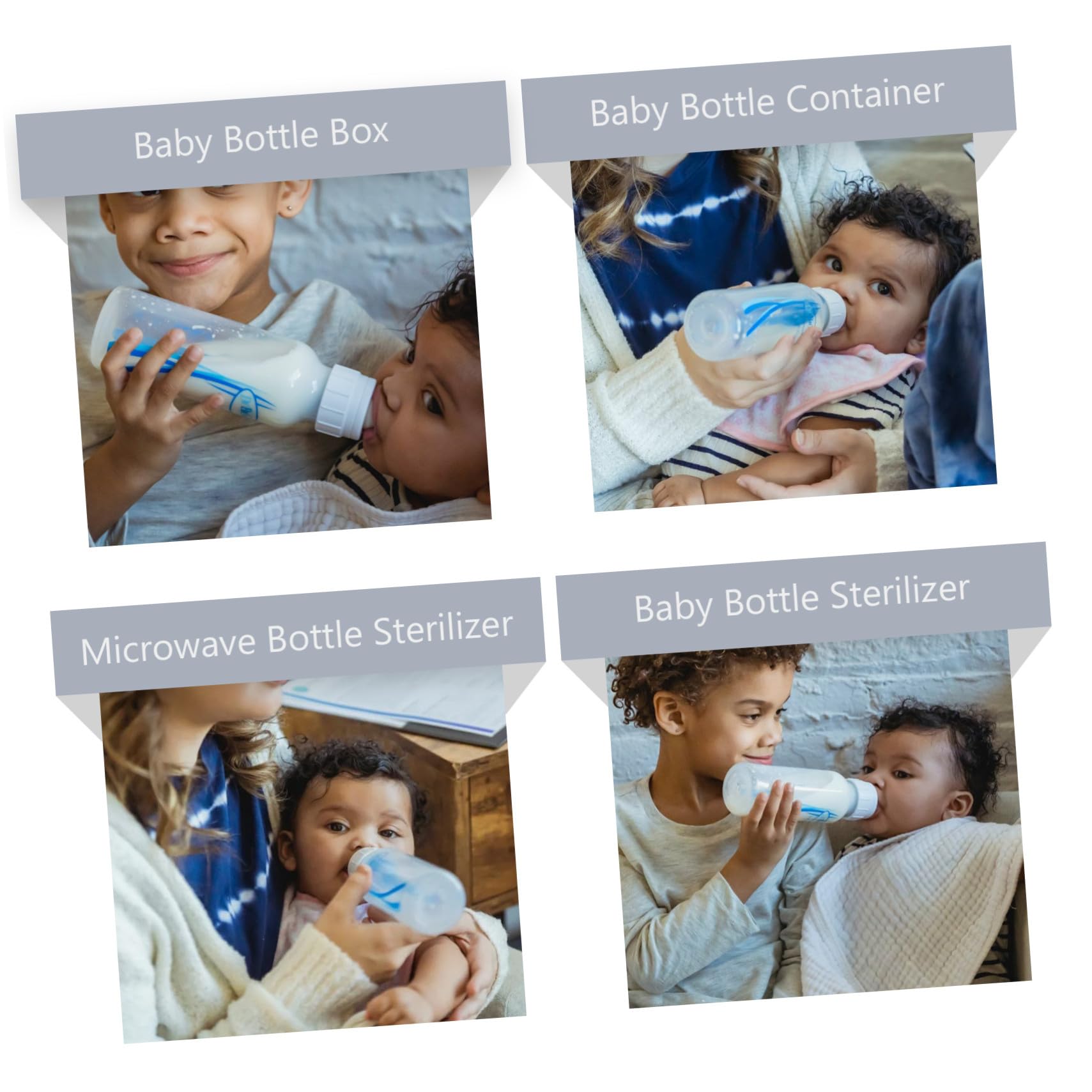 GALPADA Caja Esterilizadora Para Biberones Portátil Para Ñiño, Material Abs Resistente, Compatible Microondas, Almacenamiento Higiénico De Vajilla y Accesorios, Color Blanco, Uso Doméstico