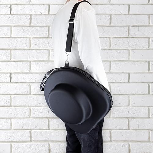 Miniatura 7 de Estuche de viaje para vaquero, Fedora, Panamá, caja rígida para sombrero de viaje, equipada con asa de transporte, correa para el hombro, correa de