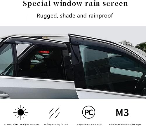 Miniatura 5 de Deflector de ventana lateral, para Cadillac CT6 2016-2022, deflectores de viento de automóvil, viseras de ventana de metal galvanizado, cubierta de