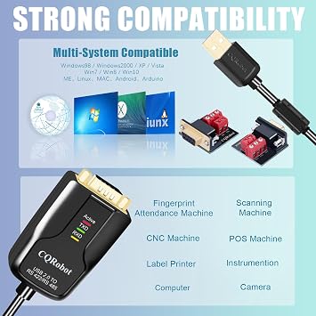 Industrial 3.9 ft USB to RS485/RS422 Serial Port Adapter Cable | Built-in Original FTDI FT232 Chip, Compatible with Windows, Linux, macOS & Raspberry Pi, Plug and Play Serial Converter