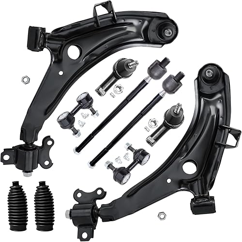 Miniatura 487 de Detroit Axle - Kit de suspensión frontal de 10 piezas para Chevy Trailblazer EXT GMC Envoy XL XUV Buick Rainier Isuzu Ascender Olds Bravada, brazos