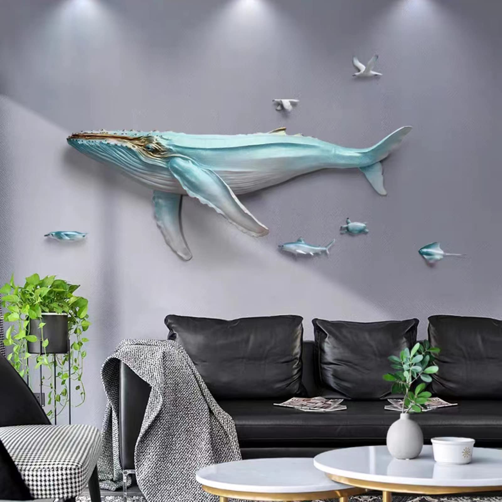 木彫りの一角クジラの3D壁掛け Amazon.co.jp: 3D ステレオ クジラ エンボス加工 壁掛け 壁掛け 彫刻