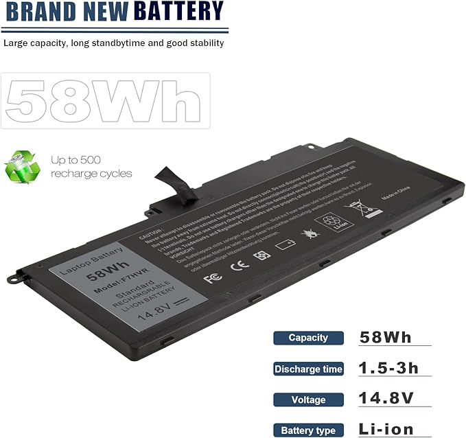 Batería Futurebatt F7HVR 14.8V 58WH para Dell Inspiron 15 7537 miniatura 3