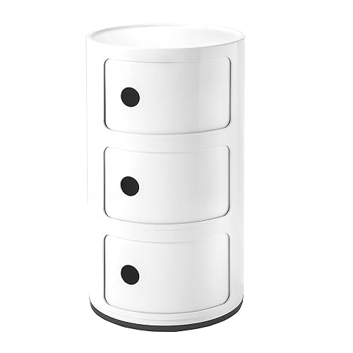 Immagine del prodotto Kartell Componibili Contenitore 3 Elementi, ABS, Base Tonda, Bianco, 32 x 32 x 58.5 cm
