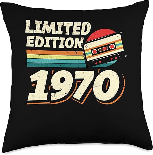 Retro Limited Edition 1970 Cassette Tape 54th Birthday Throw Pillow
