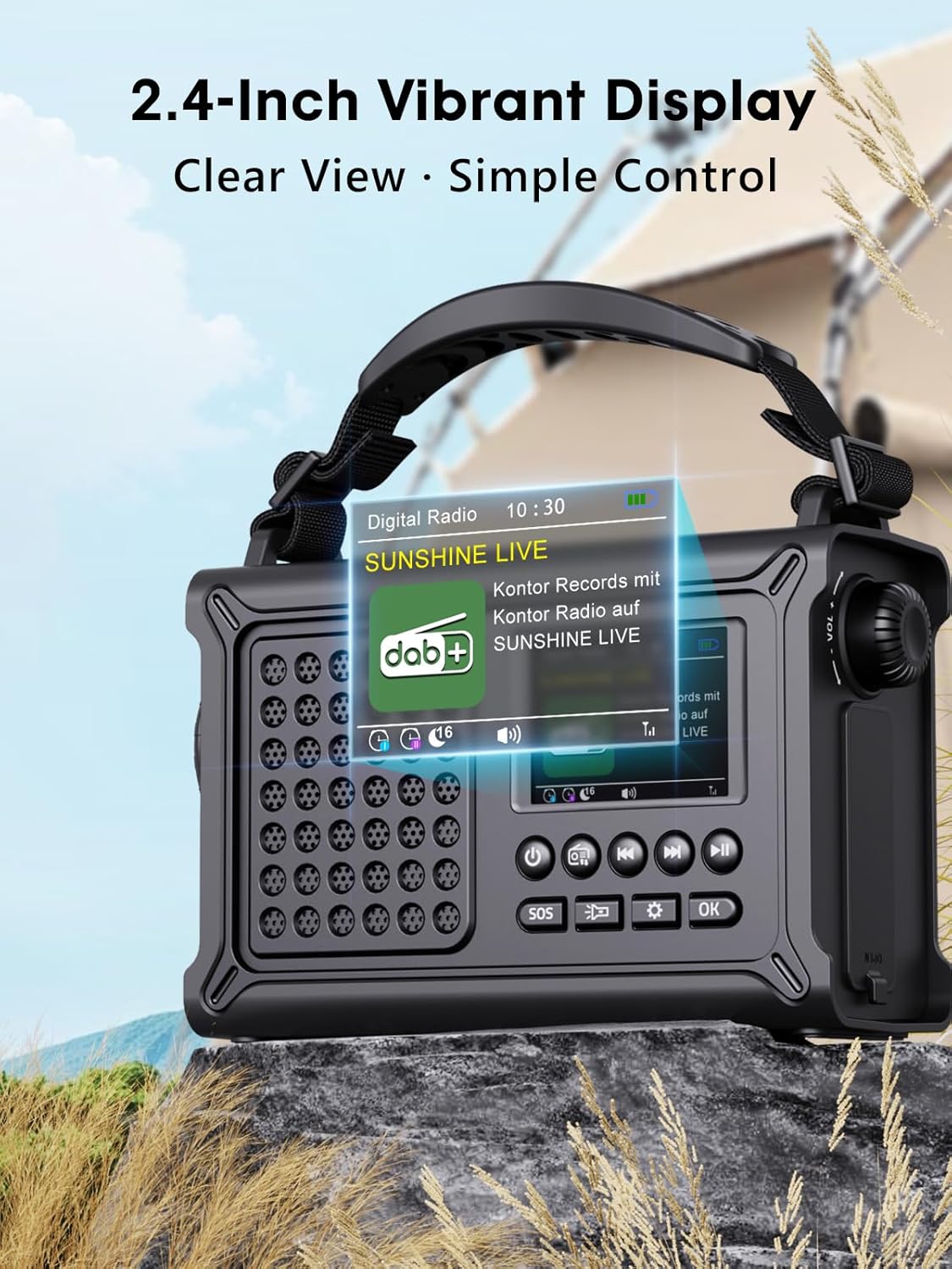 ROCAM CR1030DAB radio displaying Bluetooth pairing screen