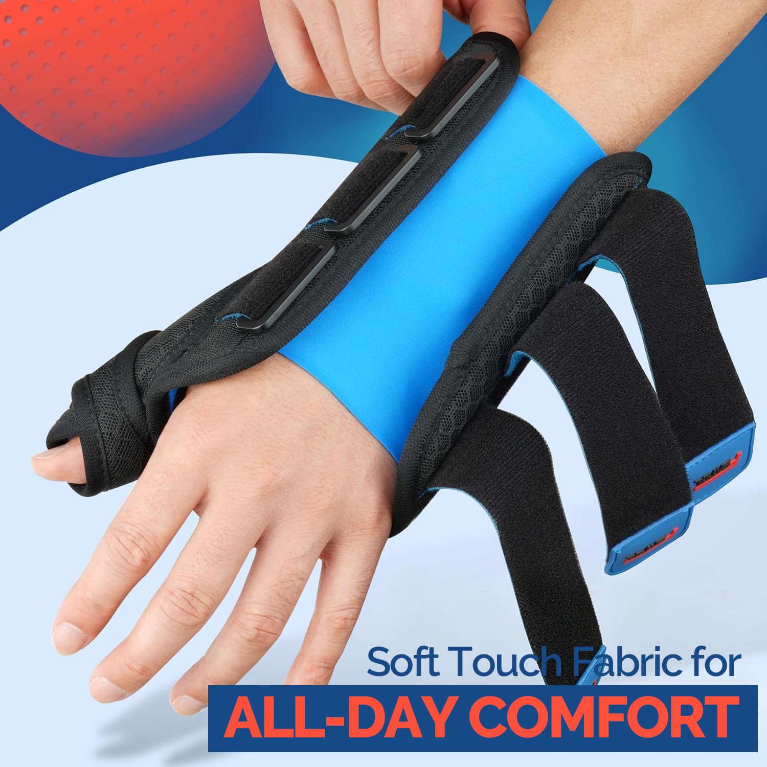 FEATOL Férula para pulgar y muñequera para túnel carpiano, alivio del dolor para tendinitis, artritis, dedo gatillo y de Quervains, muñequera con férula de espica para el pulgar para apoyo nocturno,