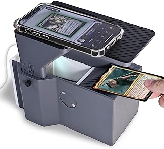 MTG Card Scanner Stand for Unsleeved Standard Size Cards - Pro - Efficiently Scan Trading Cards - Quick MTG Card Price with ManaBox & TCG Scanner for ManaBox Users, Dark Gray, Lighting