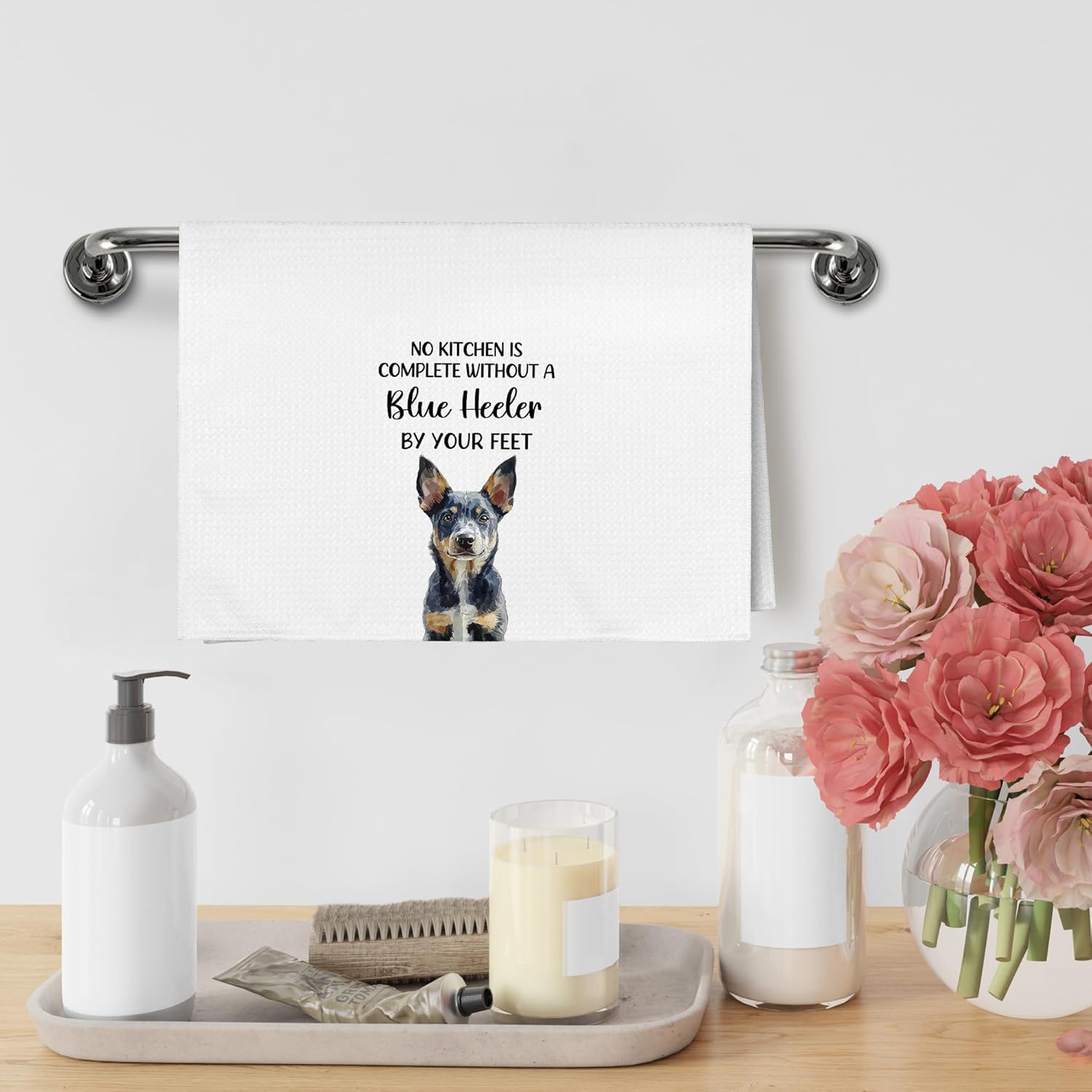 Funny Blue Heeler Australian Cattle Dog Kitchen Towels Gifts for Women Men Kids, Blue Heeler Australian Cattle Dog Decor Accessories Stuff Dish Hand Tea Towels Ornament for Kitchen, 16x24In - Image 3
