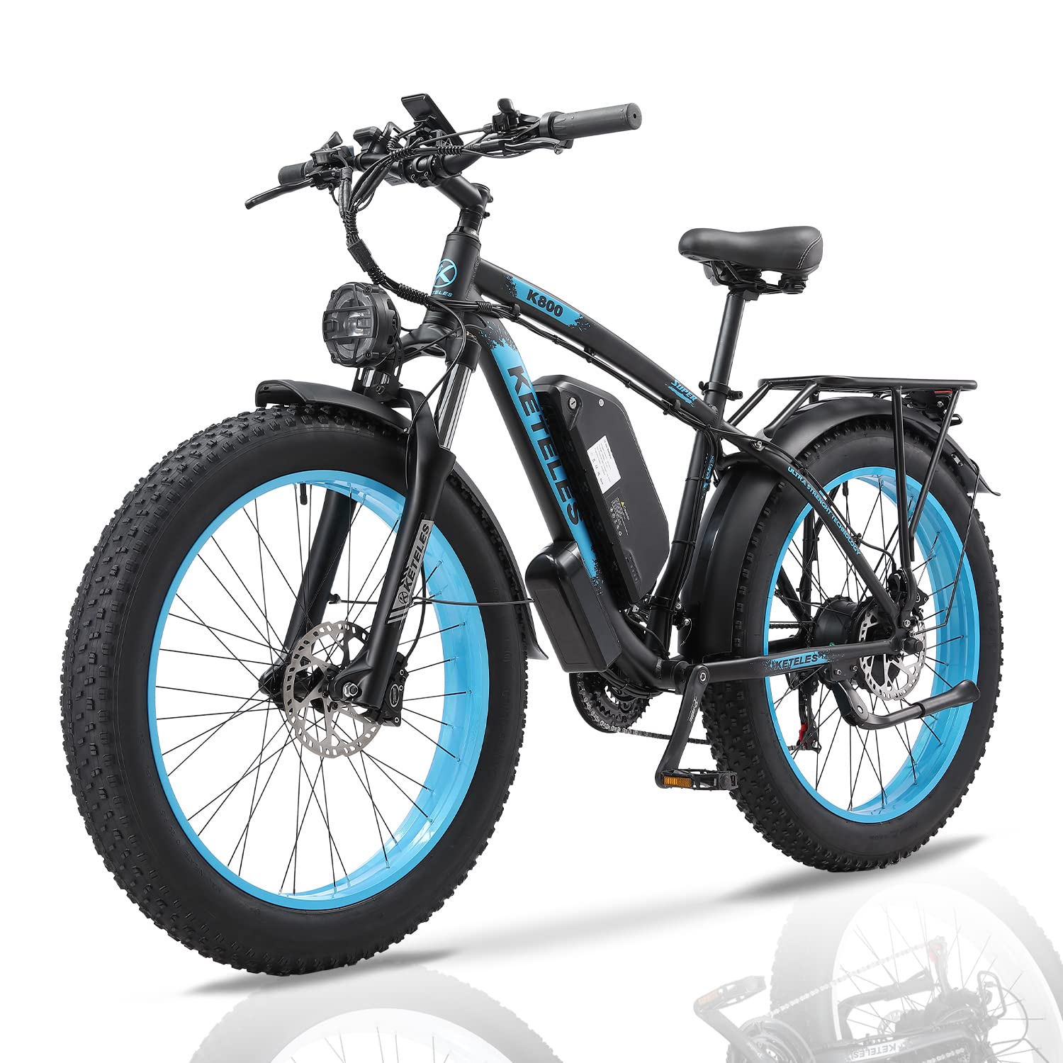 VNUVCOE 1000W Electric Bike for Adults, Ebike E-Bike 26" Fat Tire Electric Mountain Bicycle, 28MPH 48V 13AH Removable Battery Bicycle Electric Dirt E Bikes 21 Speed Front Suspension UL Certified