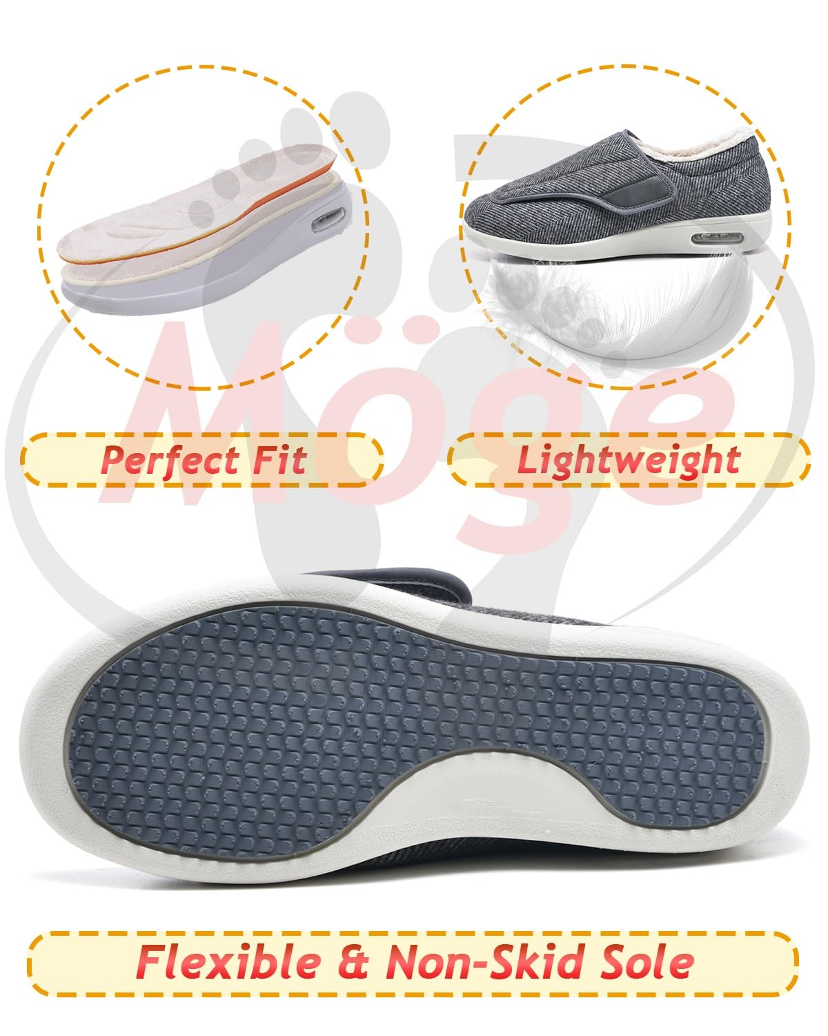 Sandalias ortopedicas Hombre Invierno Cálidas Zapatos para Edema de pie diabético para Hombre y Mujer, Zapatos Especiales, Zapatos higiénicos, Zapatos preventivos